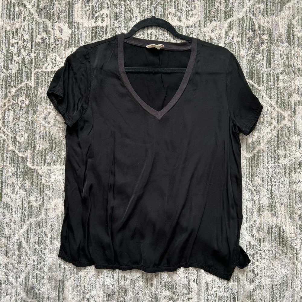 Elegant Black V-Neck Women's Top